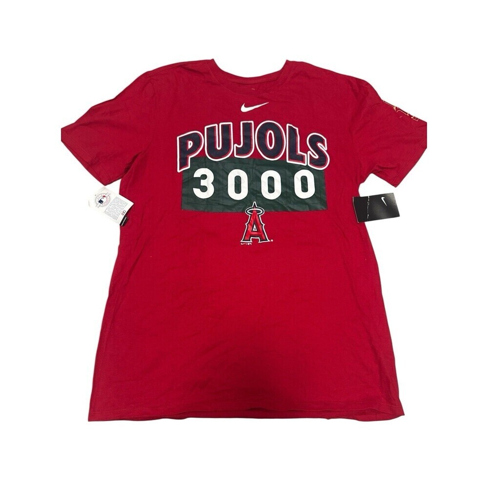Albert Pujols 3000 Hits Anaheim Angels Baseball Nike T Shirt Men’s L Graphic NWT